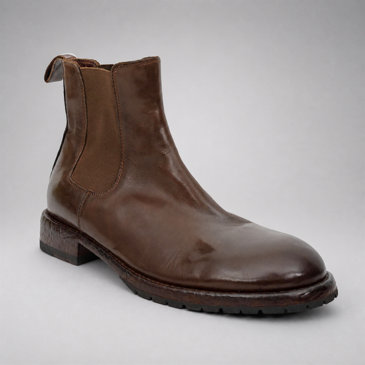 PASCH Regent Chelsea boot in coffee brown water-washed leather