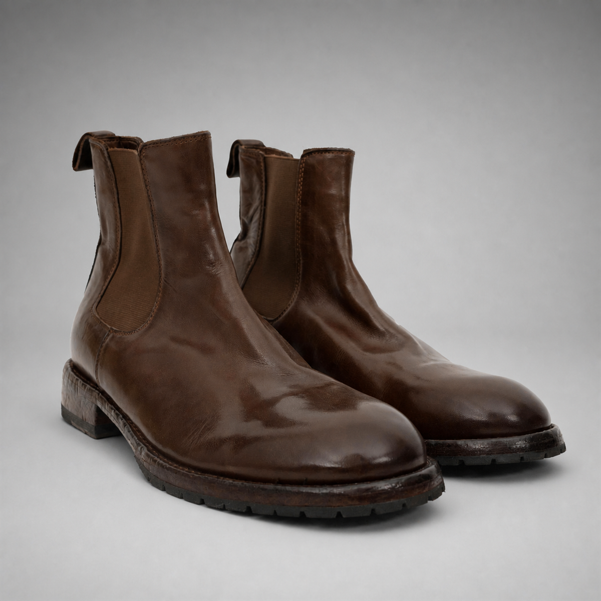 PASCH Regent Chelsea boot in coffee brown water-washed leather
