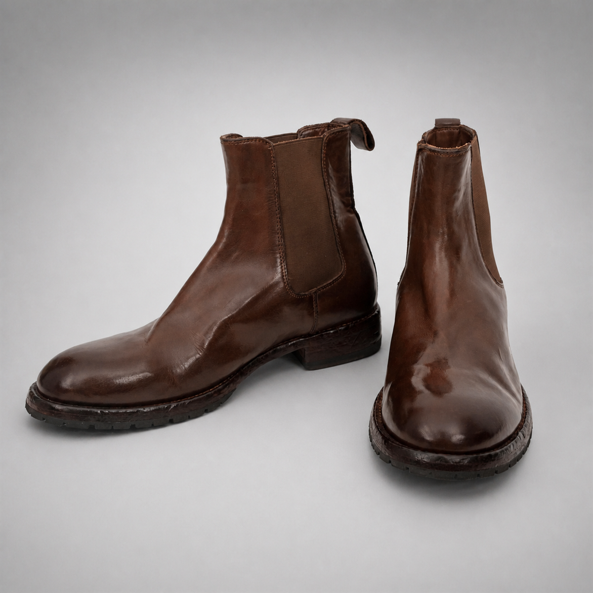 PASCH Regent Chelsea boot in coffee brown water-washed leather