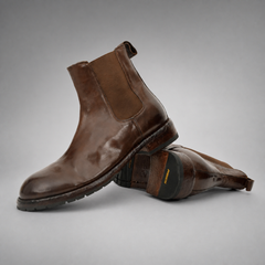PASCH Regent Chelsea boot in coffee brown water-washed leather