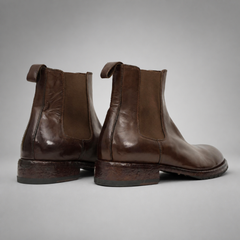 PASCH Regent Chelsea boot in coffee brown water-washed leather