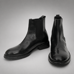 PASCH Regent Chelsea boot in black water-washed leather
