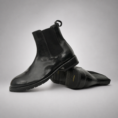 PASCH Regent Chelsea boot in black water-washed leather