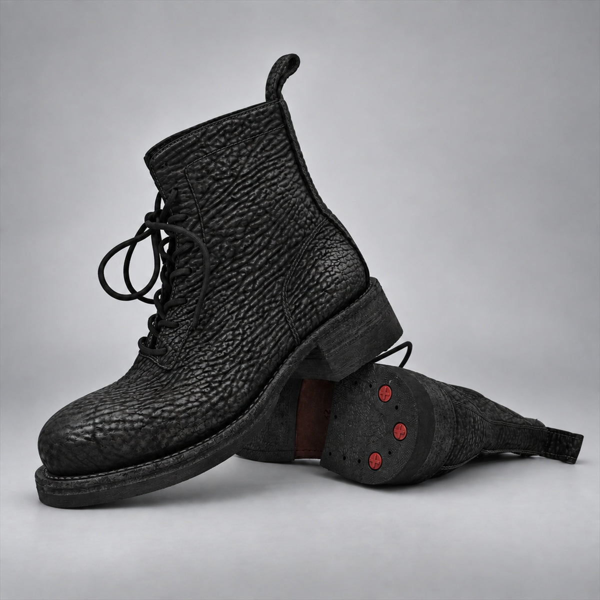 PASCH 262323B Black shell cordovan boots, 262323B-08-stack