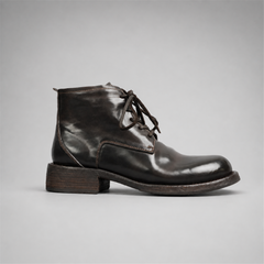 PASCH Stanton Object-Dyed Service Boot in Coffee Brown Shell Cordovan, side view