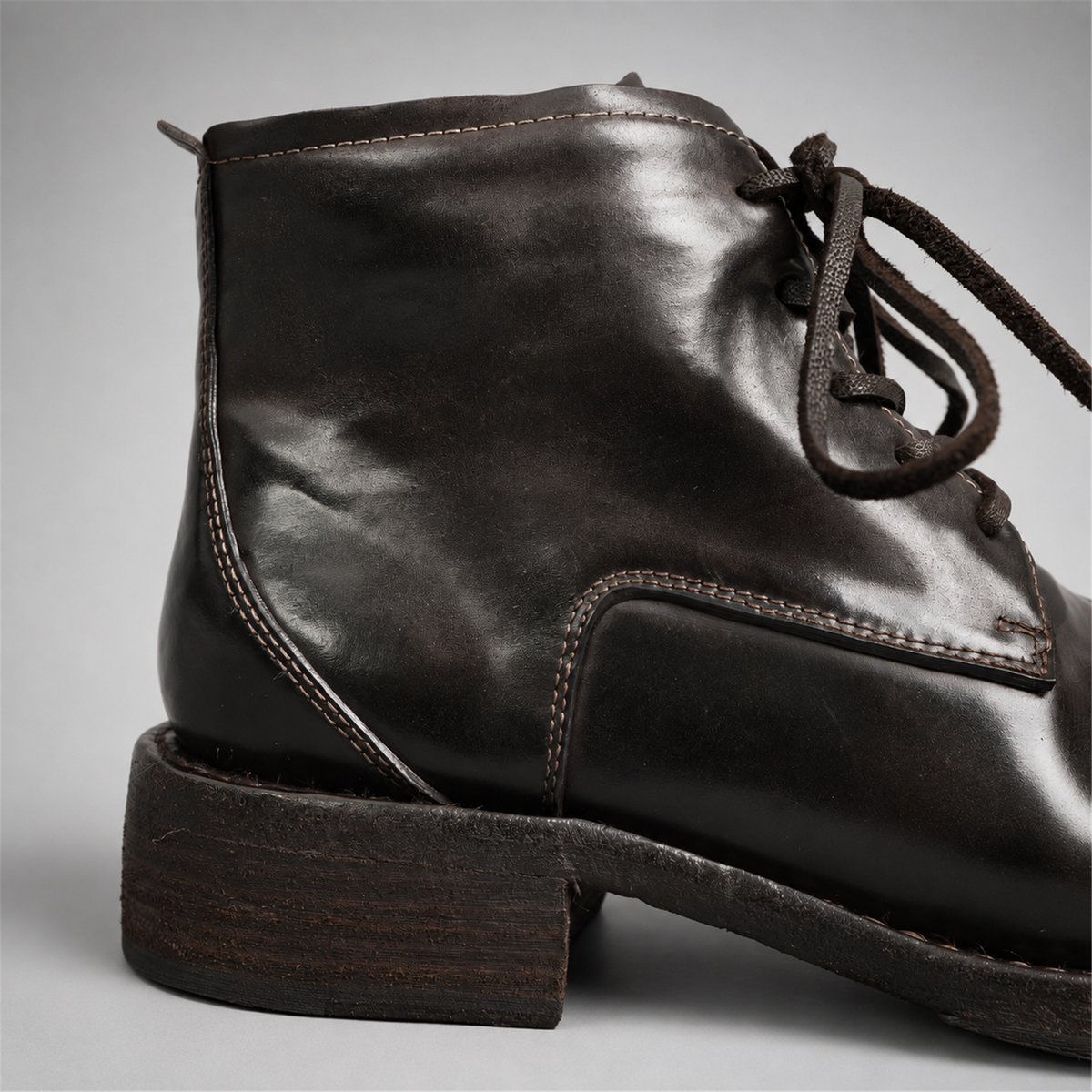 PASCH Stanton Object-Dyed Service Boot in Coffee Brown Shell Cordovan