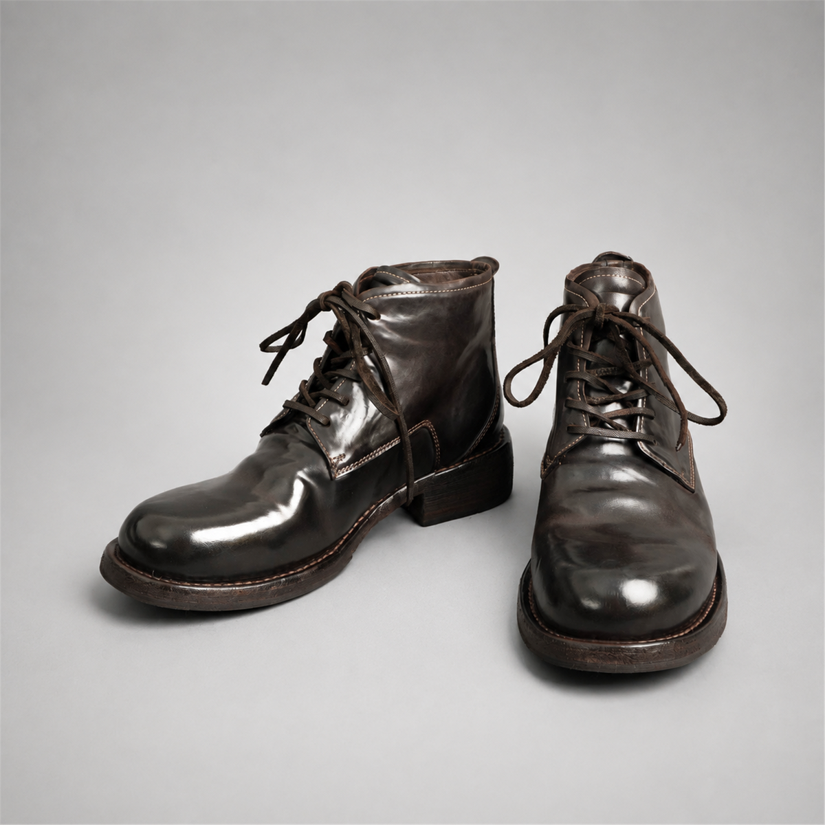 PASCH Stanton Object-Dyed Service Boot in Coffee Brown Shell Cordovan