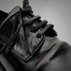 PASCH Hudson Plain-Toe Derby in Black Shell Cordovan