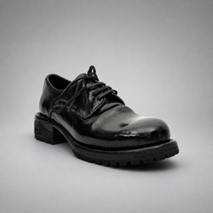 PASCH Hudson Plain-Toe Derby in Black Shell Cordovan
