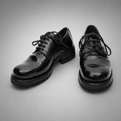 PASCH Hudson Plain-Toe Derby in Black Shell Cordovan