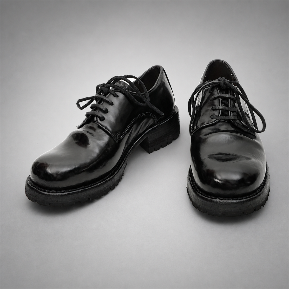 PASCH Hudson Plain-Toe Derby in Black Shell Cordovan