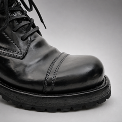 PASCH Bastion Cap-Toe Service Boot in Black Shell Cordovan