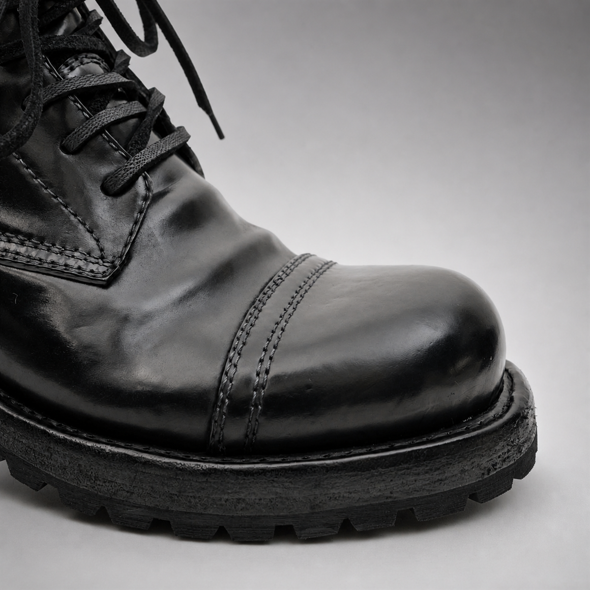 PASCH Bastion Cap-Toe Service Boot in Black Shell Cordovan