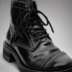 PASCH Bastion Cap-Toe Service Boot in Black Shell Cordovan