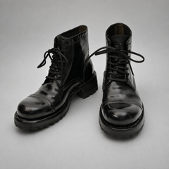 PASCH Bastion Cap-Toe Service Boot in Black Shell Cordovan
