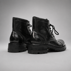 PASCH Bastion Cap-Toe Service Boot in Black Shell Cordovan