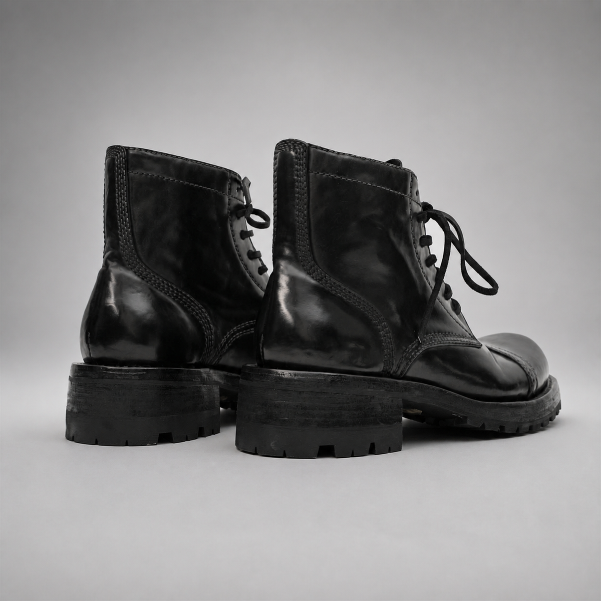 PASCH Bastion Cap-Toe Service Boot in Black Shell Cordovan