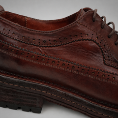 PASCH Wellington Longwing Derby in Coffee Brown Leather