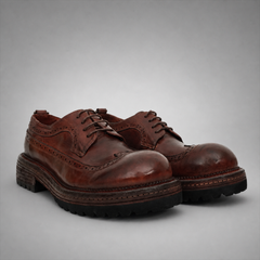 PASCH Wellington Longwing Derby in Coffee Brown Leather