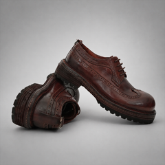 PASCH Wellington Longwing Derby in Coffee Brown Leather