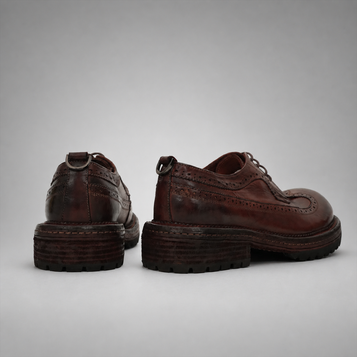 PASCH Wellington Longwing Derby in Coffee Brown Leather