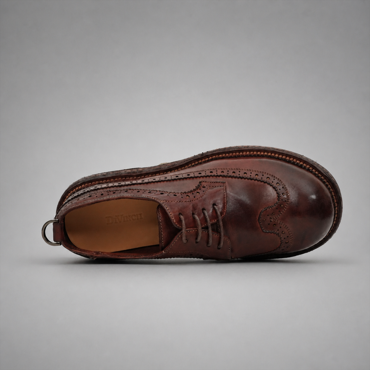 PASCH Wellington Longwing Derby in Coffee Brown Leather
