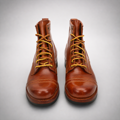 PASCH Frontier Cap-Toe Service Boot in Brown Horse Leather