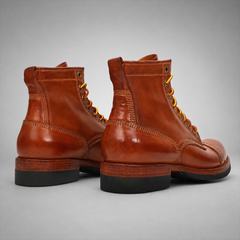 PASCH Frontier Cap-Toe Service Boot in Brown Horse Leather