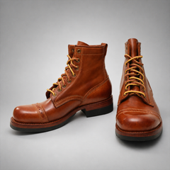 PASCH Frontier Cap-Toe Service Boot in Brown Horse Leather