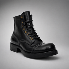 PASCH Frontier Cap-Toe Service Boot in Black Horse Leather