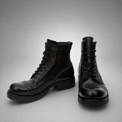 PASCH Frontier Cap-Toe Service Boot in Black Horse Leather