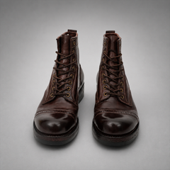 PASCH Frontier Cap-Toe Service Boot in Coffee Brown Horse Leather