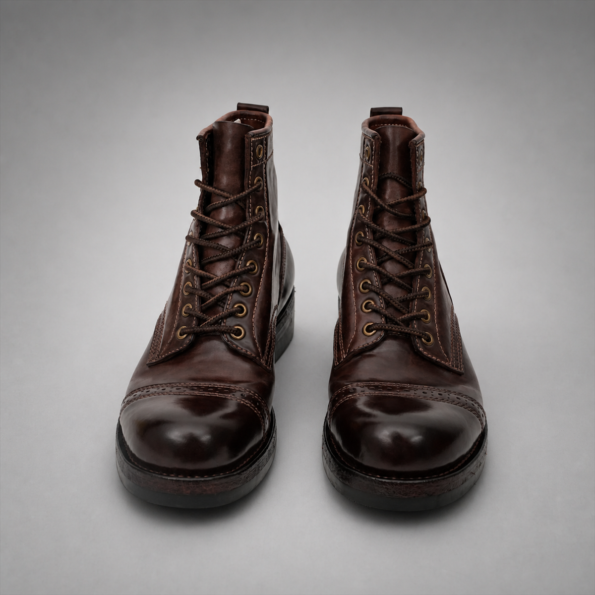 PASCH Frontier Cap-Toe Service Boot in Coffee Brown Horse Leather