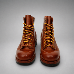 PASCH Outrider Plain-Toe Service Boot in Brown Horse Leather