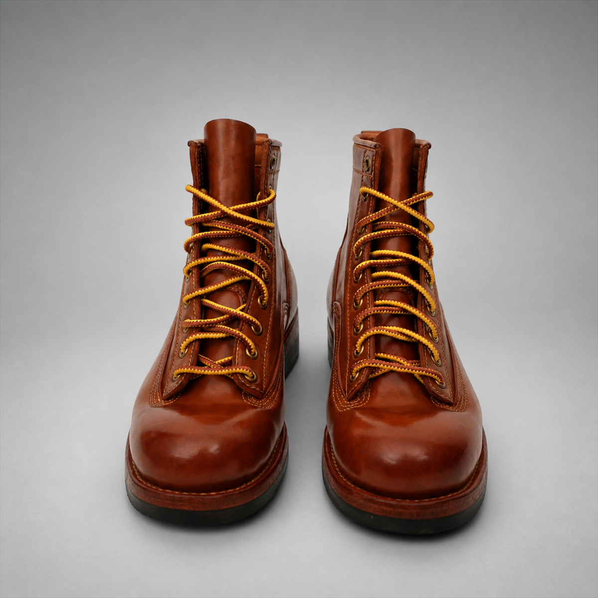 PASCH Outrider Plain-Toe Service Boot in Brown Horse Leather