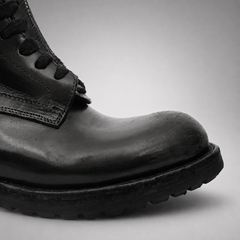 PASCH Atlas Plain-Toe Service Boot in Black Leather