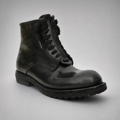 PASCH Atlas Plain-Toe Service Boot in Black Leather