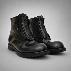 PASCH Atlas Plain-Toe Service Boot in Black Leather