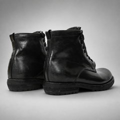 PASCH Atlas Plain-Toe Service Boot in Black Leather