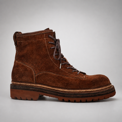 PASCH Quarry Cap-Toe Service Boot in Brown Leather, side view
