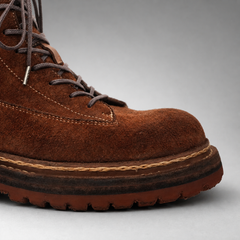 PASCH Quarry Cap-Toe Service Boot in Brown Leather