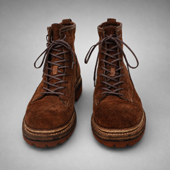 PASCH Quarry Cap-Toe Service Boot in Brown Leather
