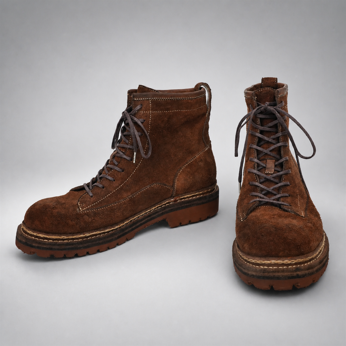PASCH Quarry Cap-Toe Service Boot in Brown Leather