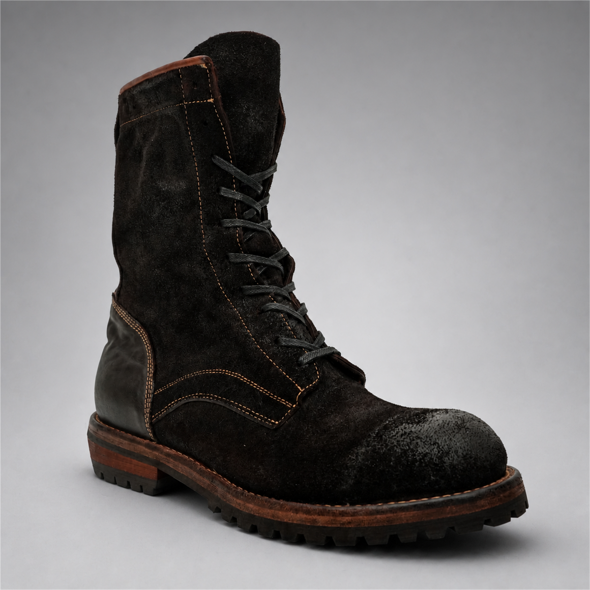 PASCH Ridgeway Tall Lace-Up Boot in Coffee Brown Leather