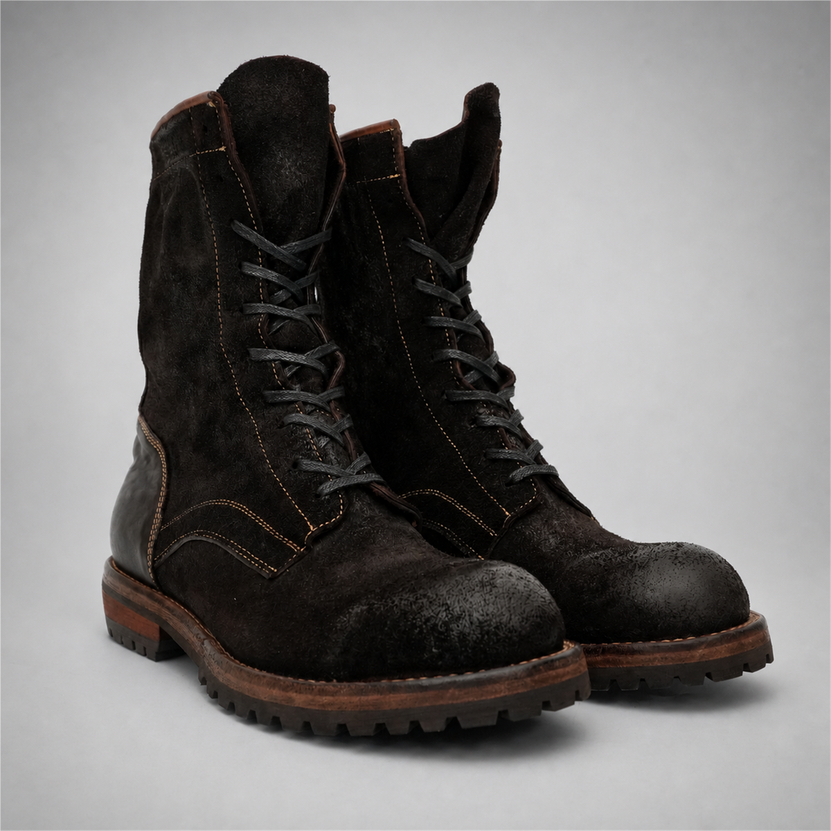 PASCH Ridgeway Tall Lace-Up Boot in Coffee Brown Leather