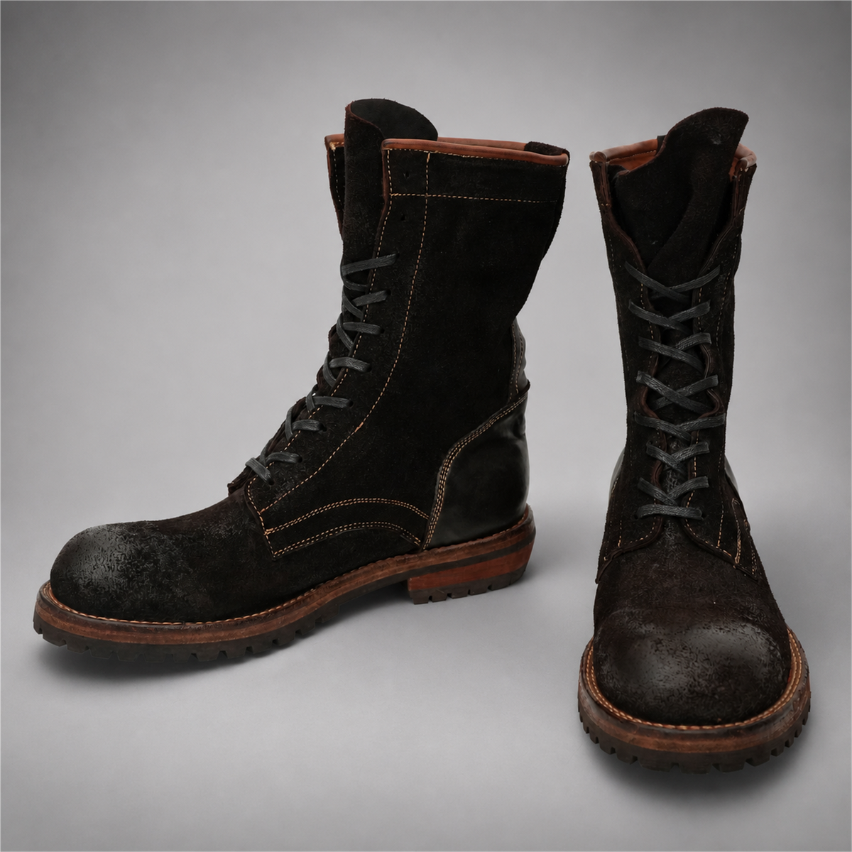 PASCH Ridgeway Tall Lace-Up Boot in Coffee Brown Leather