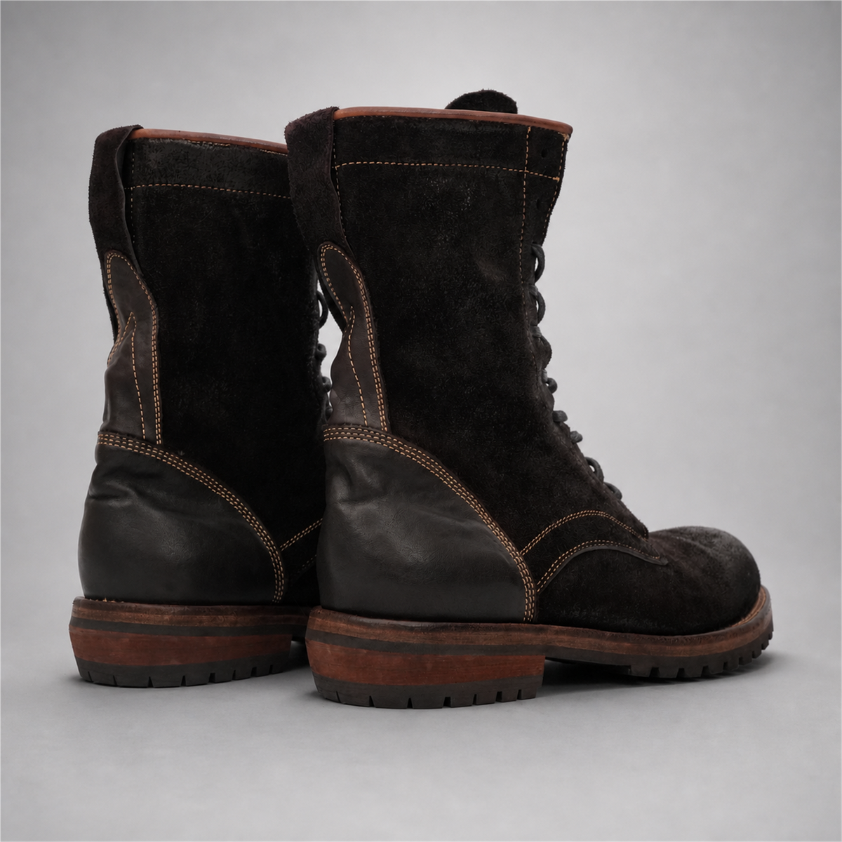 PASCH Ridgeway Tall Lace-Up Boot in Coffee Brown Leather