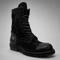 PASCH Ridgeway Tall Lace-Up Boot in Black Leather