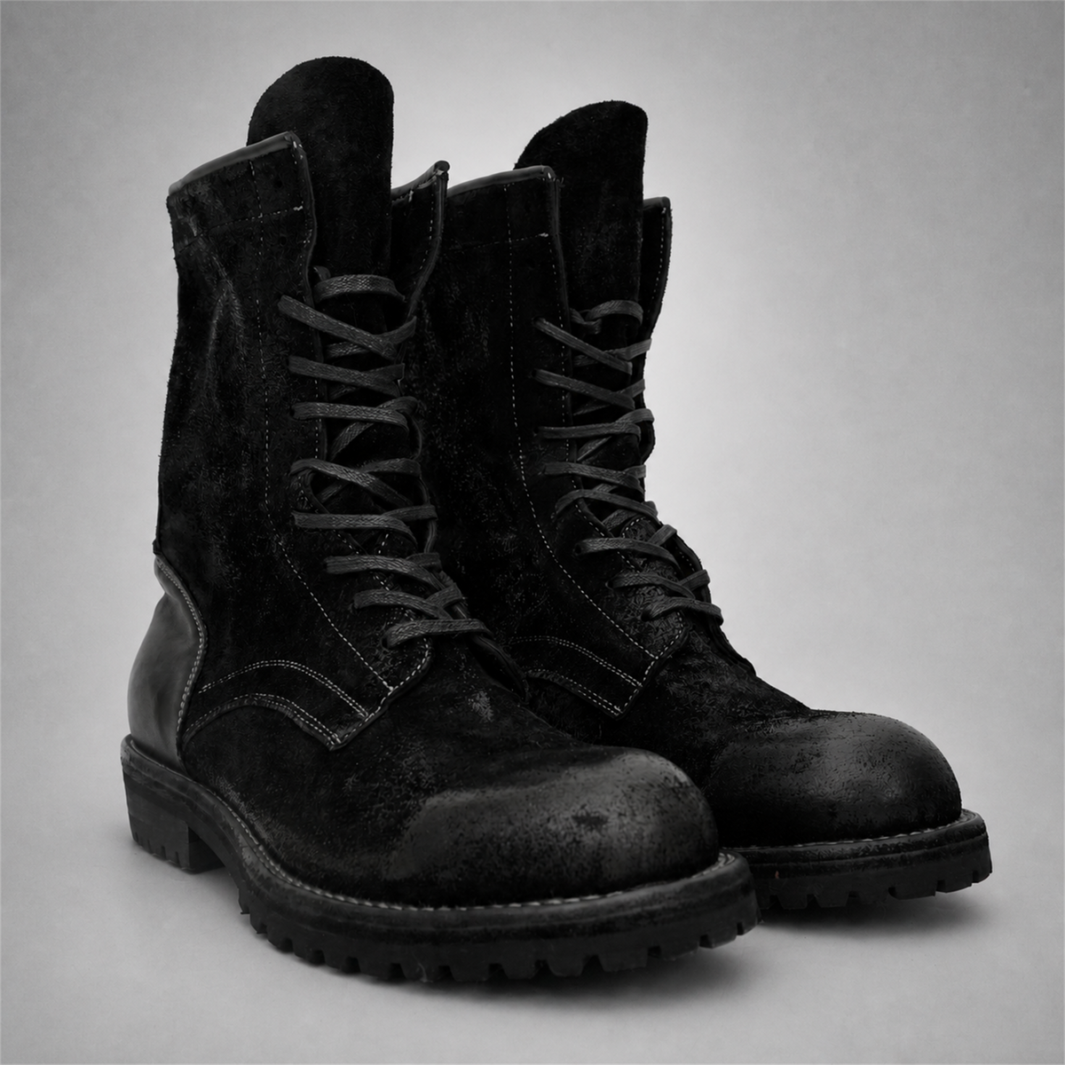 PASCH Ridgeway Tall Lace-Up Boot in Black Leather