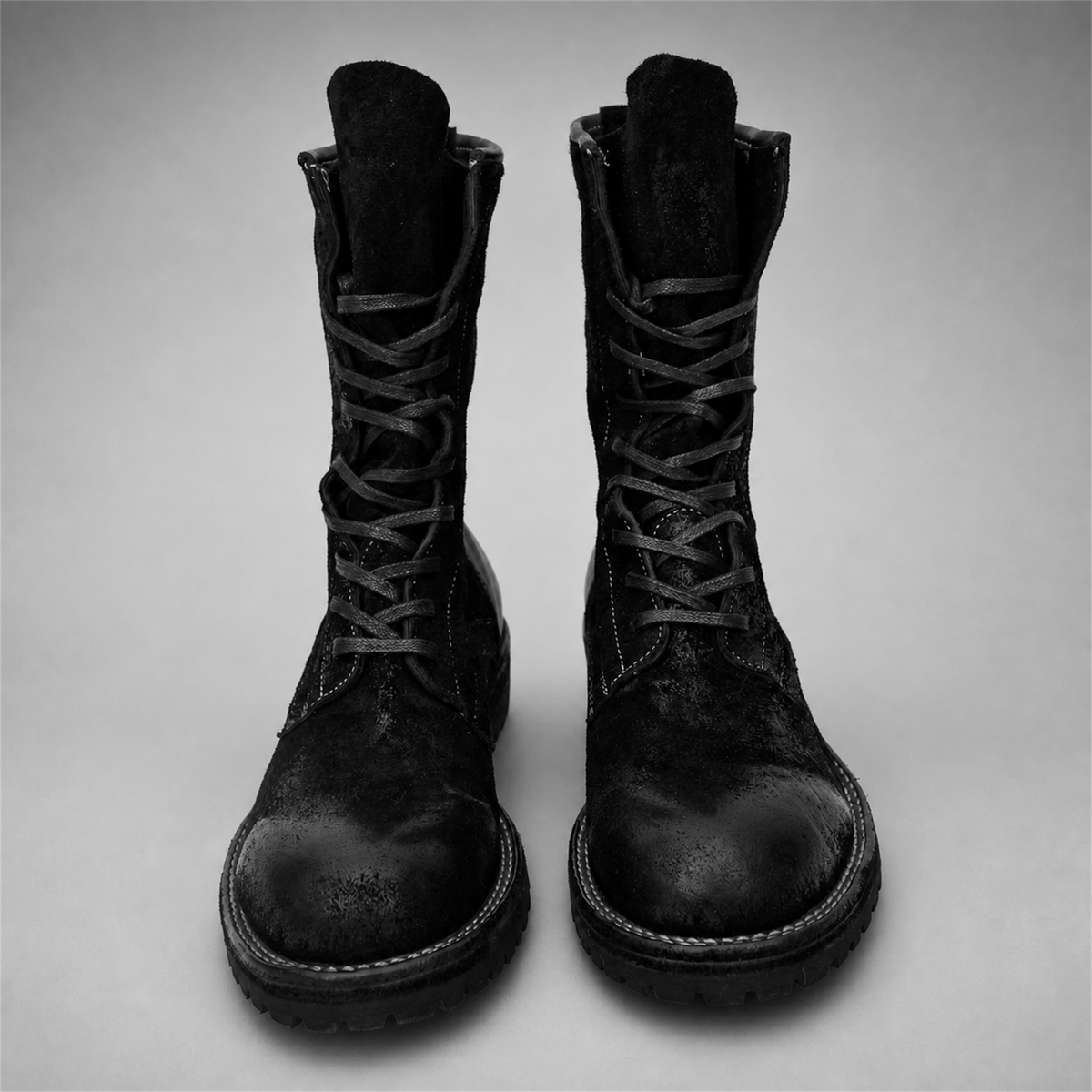 PASCH Ridgeway Tall Lace-Up Boot in Black Leather